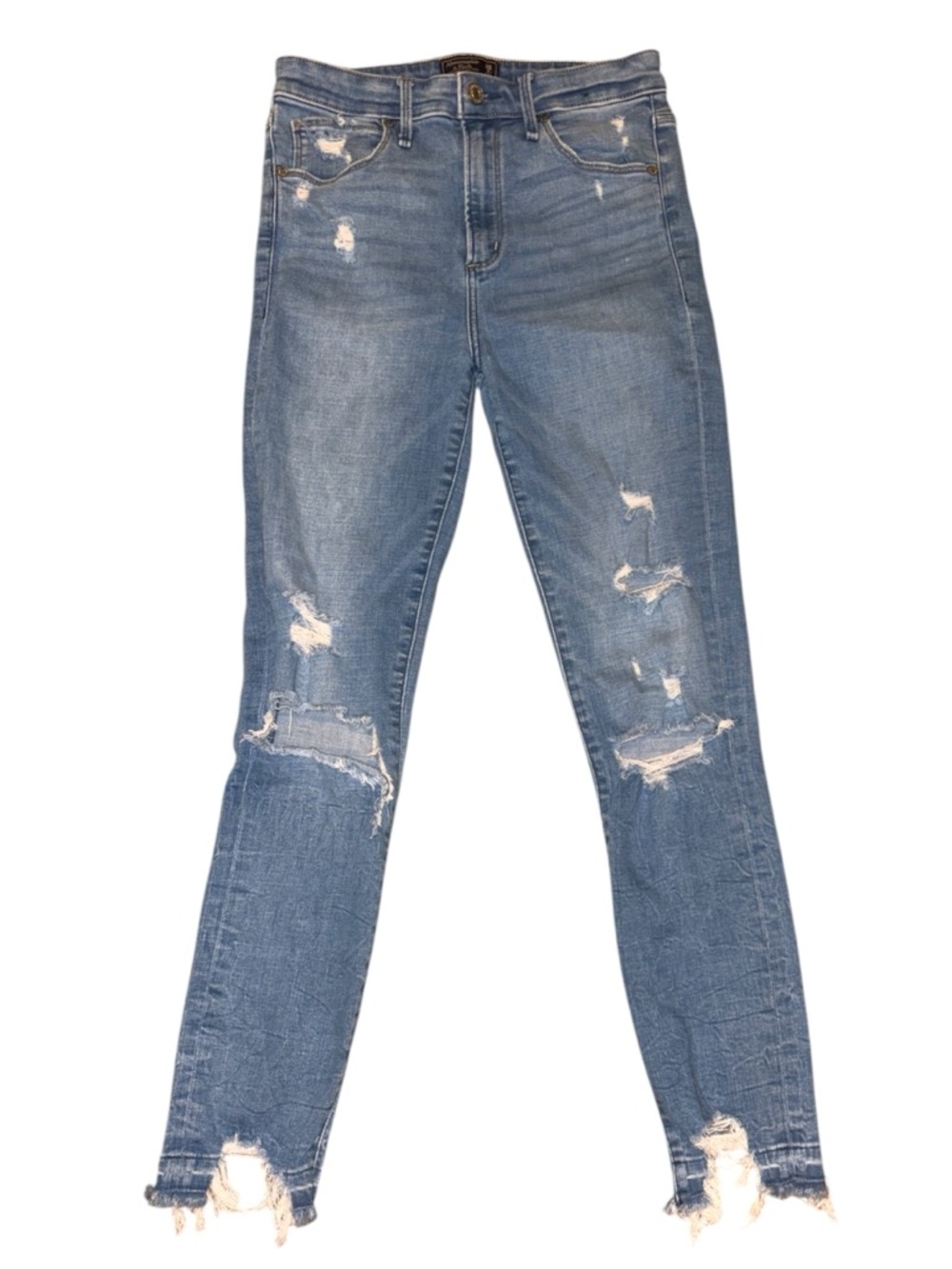 Abercrombie & Fitch Light Blue Distressed   Skinny Jeans 2